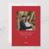 結婚して幸せいっぱいの新婚夫婦のためのホリデー写真カード シーズンカード (裏面)