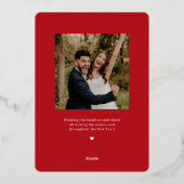 結婚して幸せいっぱいの 新婚ホリデーカード 箔シーズンカード (裏面)