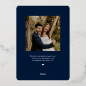結婚して幸せいっぱいの 新婚ホリデーカード 箔シーズンカード (裏面)