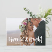 結婚して幸せいっぱい | 手描きスクリプト 2 枚の写真 シーズンカード (スタンド正面)