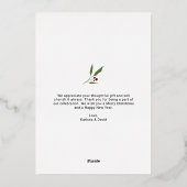 結婚して幸せなウェディングフォトありがとう 箔シーズンカード (裏面)