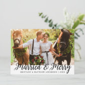 結婚して幸せなウェディングフォトクリスマスカード 招待状 (スタンド正面)