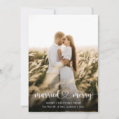 結婚して幸せなエレガントな写真クリスマスカード 招待状 (正面)