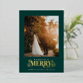 結婚して幸せなクリスマス クラシック ホイル ホリデー カード (立ち正面)