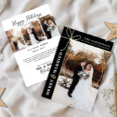 結婚して幸せなクリスマス 結婚式の感謝を伝える 箔シーズンカード