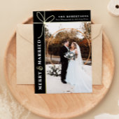結婚して幸せなクリスマス 結婚式の感謝を伝える 箔シーズンカード