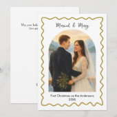 結婚して幸せなファーストクリスマス写真カード シーズンカード (正面/裏面)