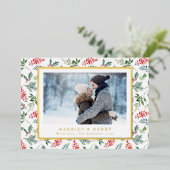 結婚して幸せなホリデーカード 箔シーズンカード (立ち正面)