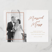 結婚して幸せなホリデー ウェディング フォト カード (正面)