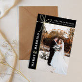 結婚して幸せな二人が挙式を失敗したクリスマスお礼カード 箔シーズンカード