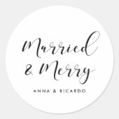 結婚して幸せな優雅な休日 ラウンドシール (正面)