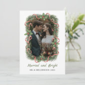 結婚して幸せな写真のクリスマスカード シーズンカード (スタンド正面)