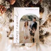 結婚して幸せな写真のホリデー・クリスマスカード 招待状