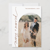 結婚して幸せな写真のホリデー・クリスマスカード 招待状 (正面)