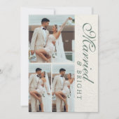 結婚して幸せな写真グリッド 新婚 シーズンカード (正面)