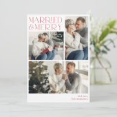 結婚して幸せな写真コラージュ シーズンカード (スタンド正面)