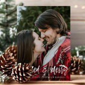 結婚して幸せな新婚カップルのクリスマス写真 シーズンカード