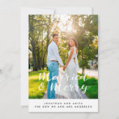 結婚して幸せな新婚夫婦のホリデー写真カード シーズンカード (正面)