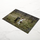 結婚して幸せな新婚生活とウェディング 箔シーズンカード (回転した状態)