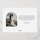 結婚して幸せな新婚生活とウェディング 箔シーズンカード (裏面)