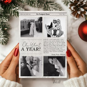 結婚して幸せな現代新聞の写真のクリスマス シーズンカード