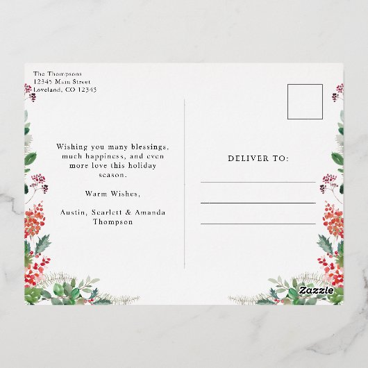 結婚して幸せ 箔シーズンポストカード (裏面)