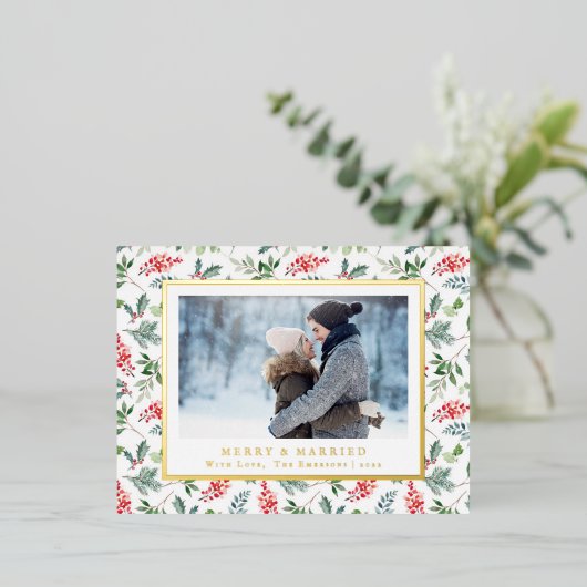 結婚して幸せ 箔シーズンポストカード (立ち正面)