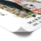 結婚して楽しいゴールド水彩冬の花 ポスター (角)