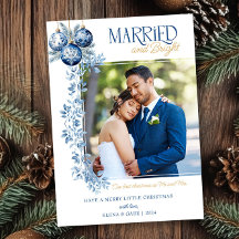 結婚して輝く ブルー 新婚 クリスマスフォト