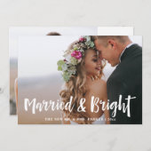 結婚して輝く | 手描きスクリプト 2 枚の写真 シーズンカード (正面/裏面)