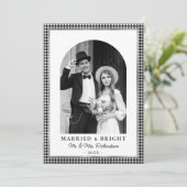 結婚して輝く 新婚フォト モノクロ シーズンカード (スタンド正面)