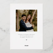 結婚して輝く 本物のホイル 新婚ホリデーカード 箔シーズンカード (裏面)