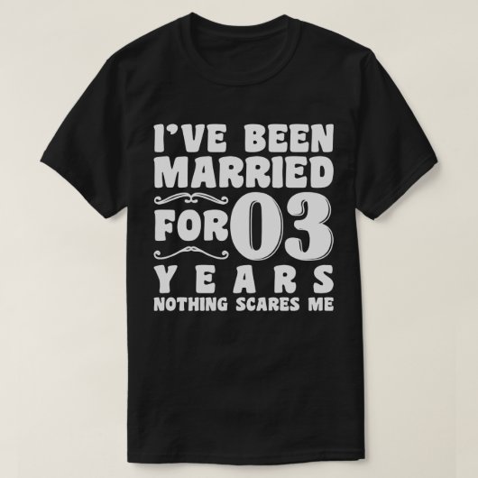 結婚して3年目の結婚記念日 Tシャツ (デザイン正面)