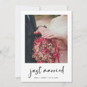 結婚しました おしゃれな現代風の結婚写真のカード 案内状 (正面)