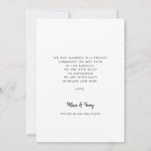 結婚しました おしゃれな現代風の結婚写真のカード 案内状 (裏面)