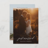 結婚しました おめでとう ひっそり結婚発表 - 白 招待状 (正面/裏面)