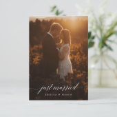 結婚しました お二人だけの挙式 ご案内 - ホワイト 招待状 (スタンド正面)