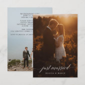 結婚しました お二人だけの挙式 ご案内 - ホワイト 招待状 (正面/裏面)