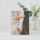 結婚しました かわいいスクリプト 結婚写真 ポストカード (スタンド正面)
