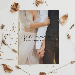 結婚しました かわいいスクリプト 結婚写真 ポストカード