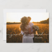 結婚しました かわいい手書きの結婚写真カード 案内状 (正面)