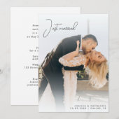 結婚しました！エレガントでシンプルな秘密の結婚発表 招待状 (正面/裏面)