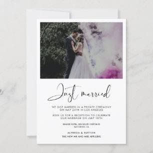 結婚しました エレガントでモダンな写真カード 招待状