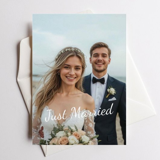 結婚しました エレガントなウェディングフォトのお知らせ 招待状