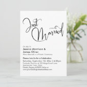 結婚しました エレガントなカリグラフィー 黒と白 招待状 (スタンド正面)