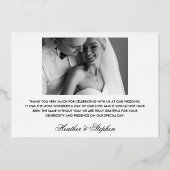 結婚しました | エレガントな写真 ウェディング アナウンスメント (裏面)