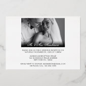 結婚しました | エレガントな写真 ウェディング レセプション 箔招待状 (裏面)