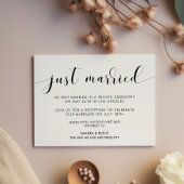 結婚しました エレガントな黒と白の発表 招待状