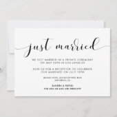 結婚しました エレガントな黒と白の発表 招待状 (正面)