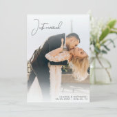 結婚しました エレガント シンプルな秘密の結婚発表 招待状 (スタンド正面)